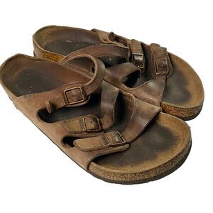 Birkenstock Florida Fresh Pull Up Brown Birko Flor Sz 38 US W7‎